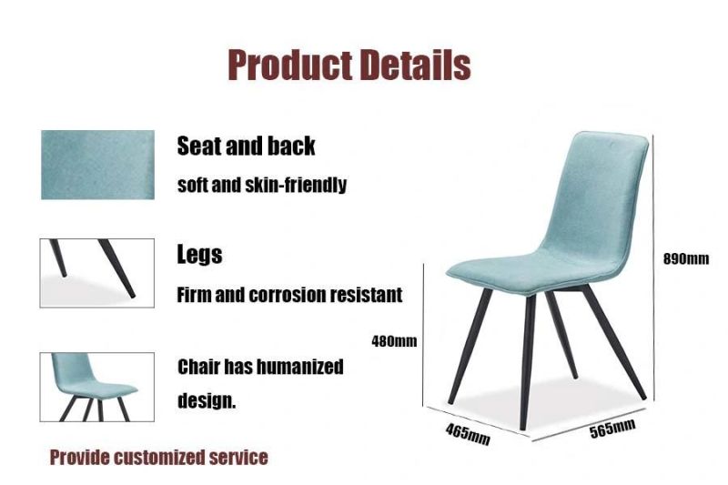 China Wholesale Home Restaurant Living Room Furniture Sofa Dining Set Velvet Fabric Dining Chair with Metal Steel Legs