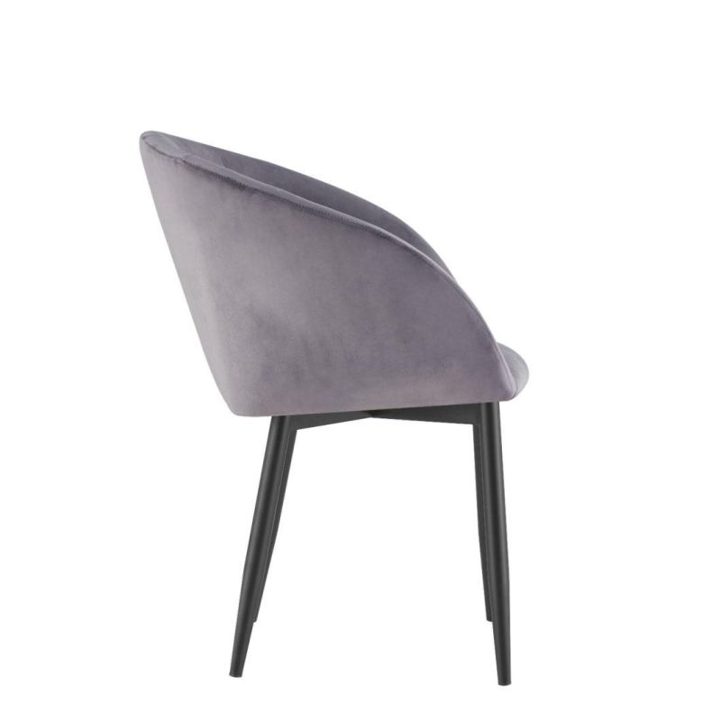 Metal Leg with Velvet Fabric for Scandinavian Cafe Danish UK Dining Chairs