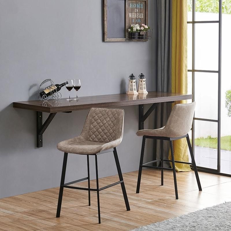 Wholesale Nordic Modern Designed Kitchen Fabric PU Seat Back Dining Bar Chair