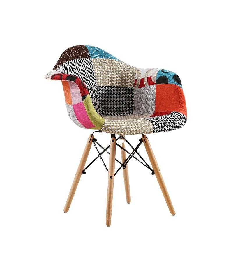 Fashion Lounge Chair Multi Colorful Fabric Living Room Chairs Leisure Chair with Beech Wooden Legs