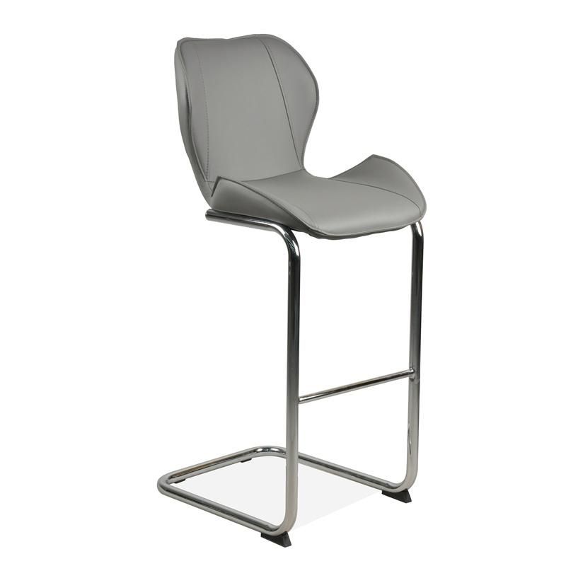 Provide Customized Services Home Furniture Modern Nordic Style PU Bar Chairs with Chrome Legs