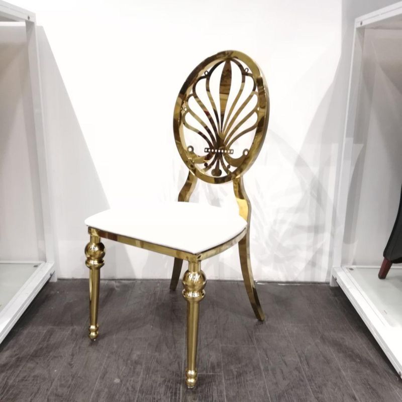 New Design Furniture Gold Stainless Steel Legs Dining Chair for Wedding