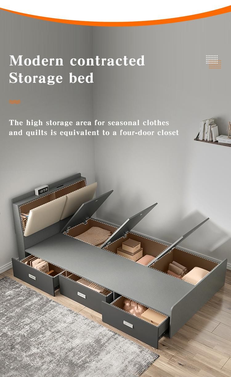 High Quality Fabric Twin Modern Storage Bed