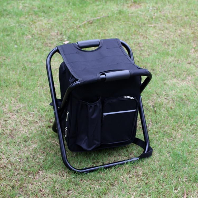 Outdoor Portable Backpack Folding Fishing Stool with Cooler Bag