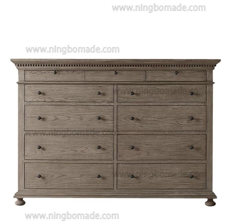 Architectural Classicism Timeless Collection Antique Grey Oak 3+8 Drawers Chest