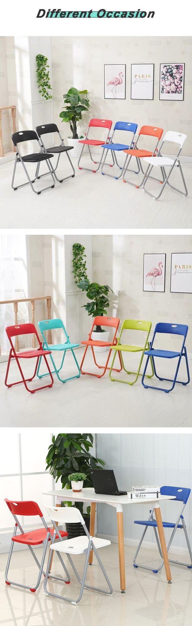 Wholesale Outdoor Garden Furniture Portable Plastic Camping Silla Beach Steel Frame Folding Chair