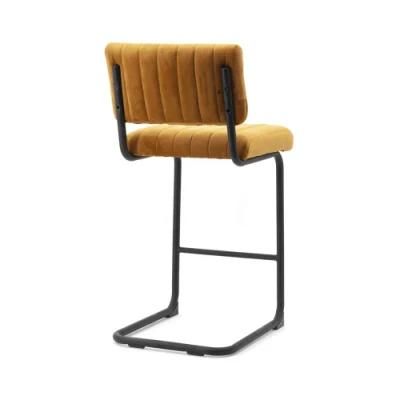 Bar Furniture Home Hotel Living Room Nordic Design Chair Fabric Upholstered Bar Chair Metal Chair