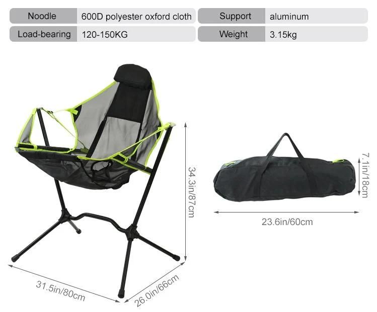 New Easy Transport Garden Party Folding Rocking Chair