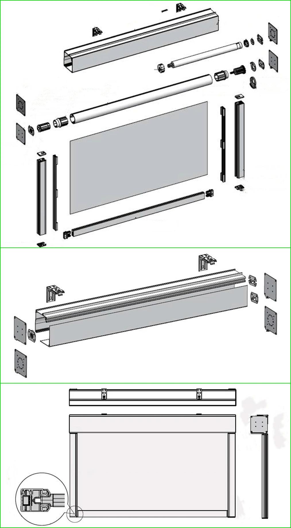 Outdoor Roller Blinds Customized Windproof Ziptrack System