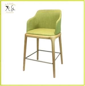 Design Wooden Fabric Upholstery Bar Chair Modern High Bar Stool