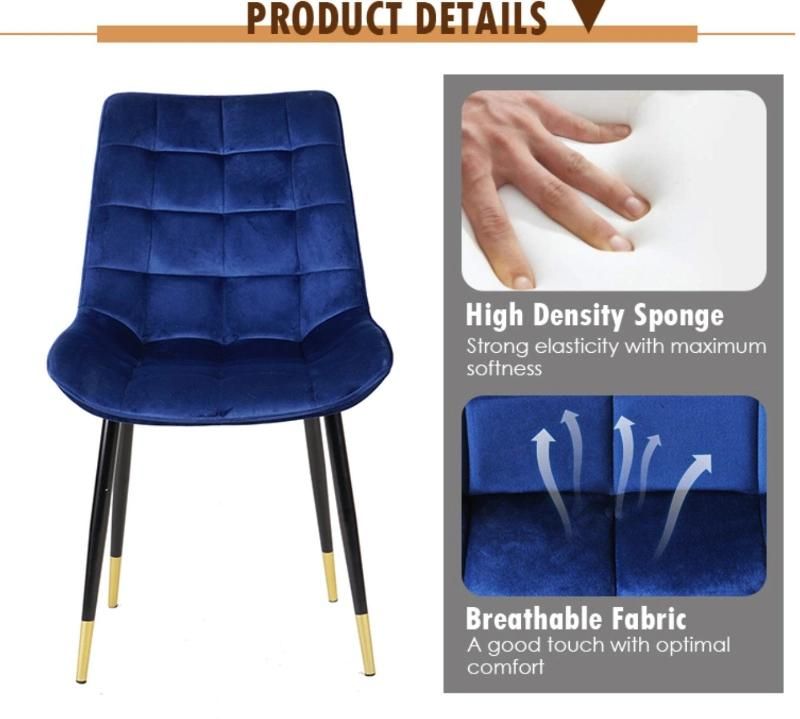 Dinning Room Furniture Restaurant Modern Upholstered Velvet Dining Chair