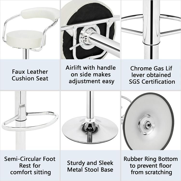 Best Selling Modern Cheap Comfortable PU Leather Swivel Adjustable Bar Stool