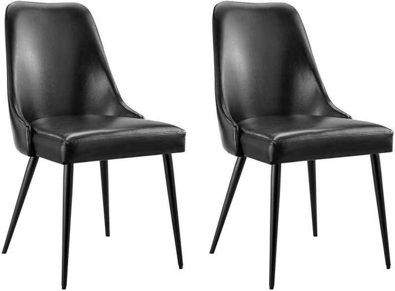 Modern Leather Upholstered Solid Wood Dining Chair