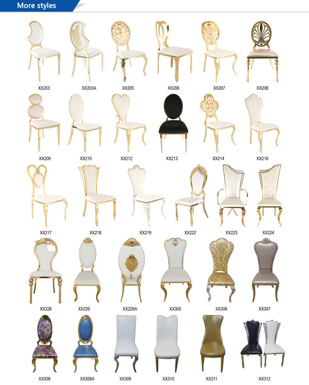 China Manufactory Wholeale Royal Gold Stainless Steel Dining Chair