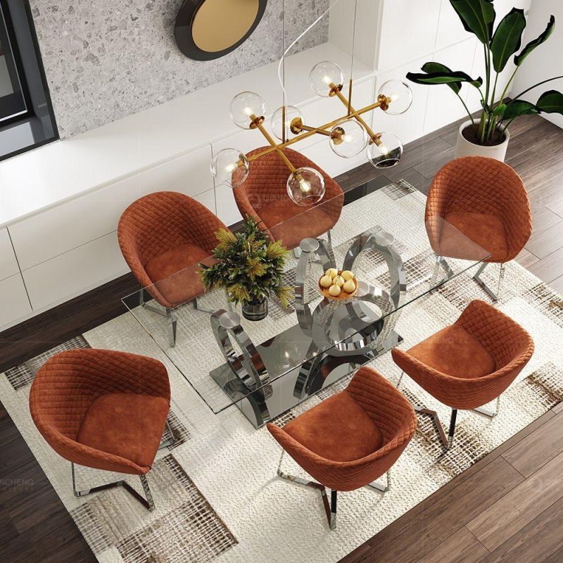 Modern Living Room Dinner Indoor Stainless Steel Chairs