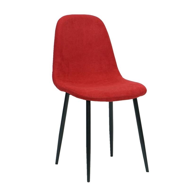 High Quality Room Furniture Chair with Luxury Fabric Red Dining Chair