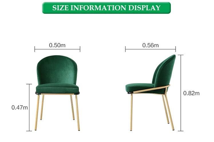 Furniture Modern Furniture Chair Home Furniture Wood Furniture Popular Design Midcentury Modern Leisure Emerald Green Velvet Fabric Upholstered Dining Chair