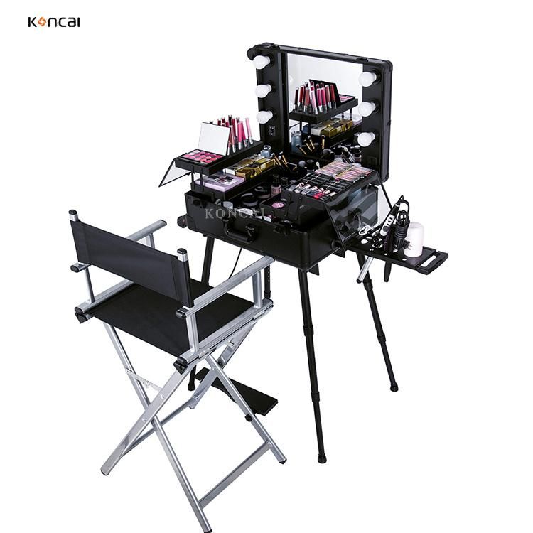 Professional Lightweight Aluminum Foldable Makeup Artist Chair Director Beauty Chair