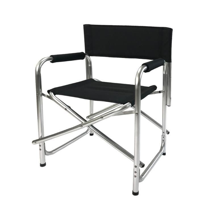 Folding Custom Foldable Aluminium Camping Director Chair Padded Seat with Side Table and Side Pockets