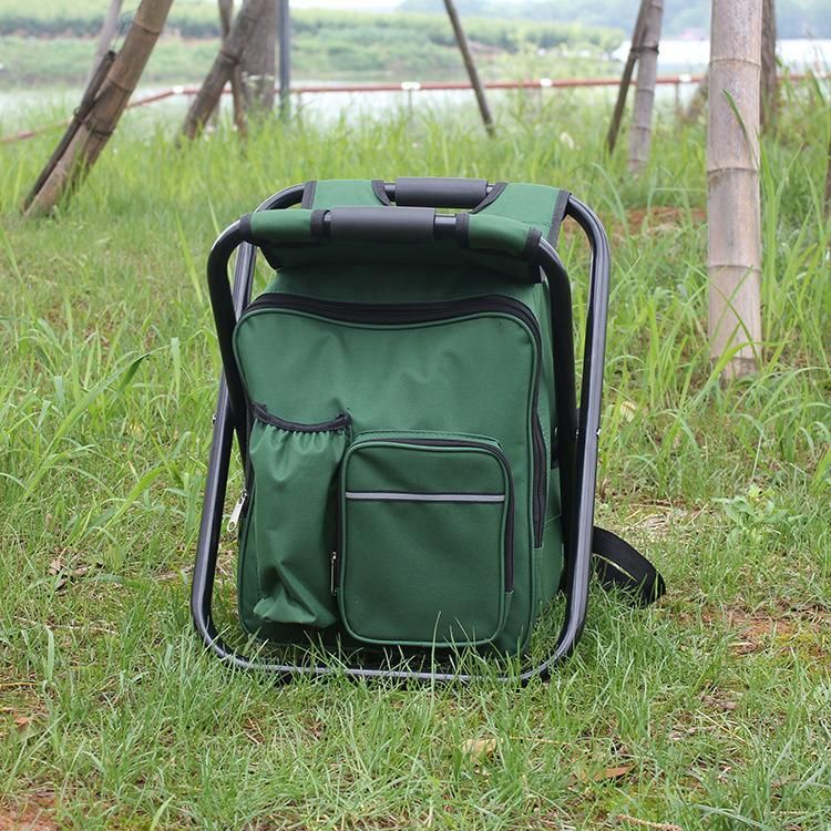 Outdoor Portable Backpack Folding Fishing Stool with Cooler Bag