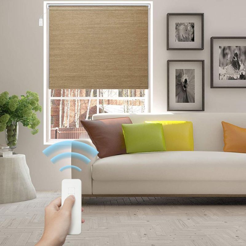 Tubular Motorized drive Smart Remote Control Electric Windproof Roller Blinds