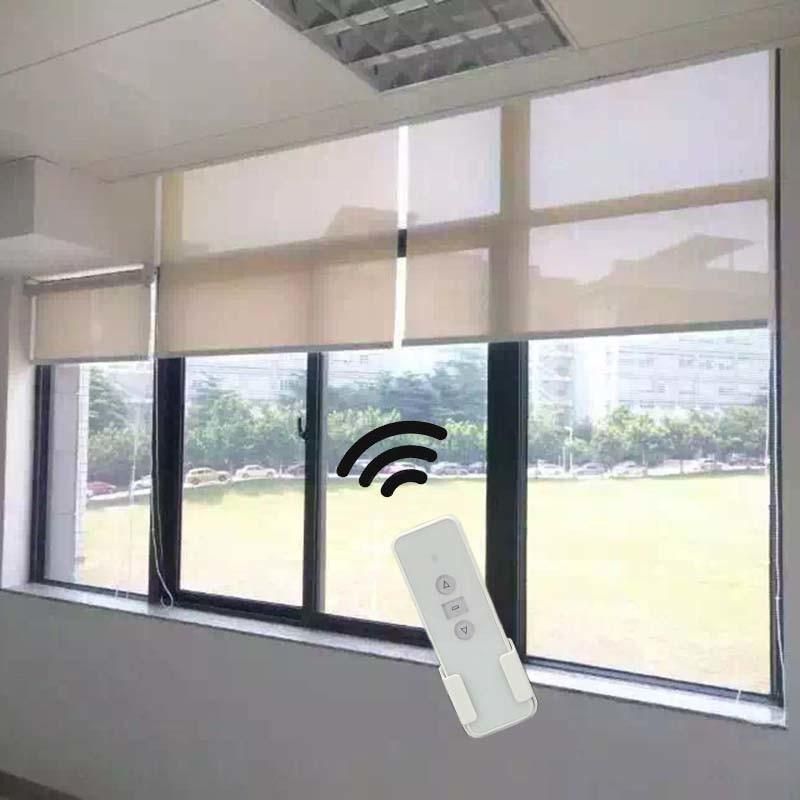 Tubular Motorized drive Smart Remote Control Electric Windproof Roller Blinds