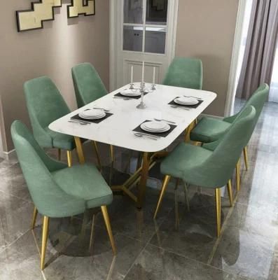 Luxury Fabric Metal Gold Legs Modern Dining Chair for Dining Table