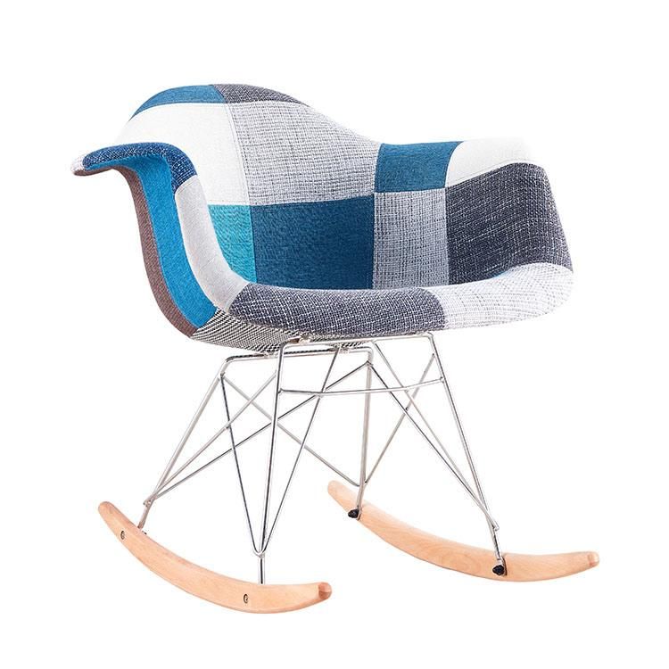 Modern Design Luxury Beach Colored Fabric Chair with Metal Legs Dining Chair