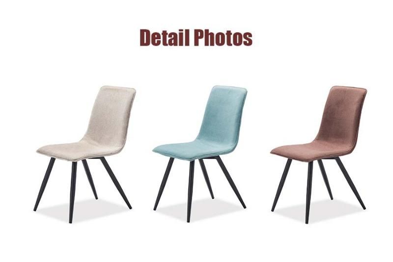 Modern New Design Restaurant Furniture Fabric Metal Legs Colorful Dining Chair