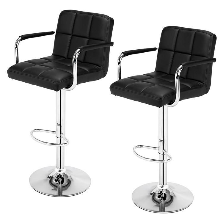 Modern Swivel PU Leather Adjustable Metal Coffee High Bar Chair