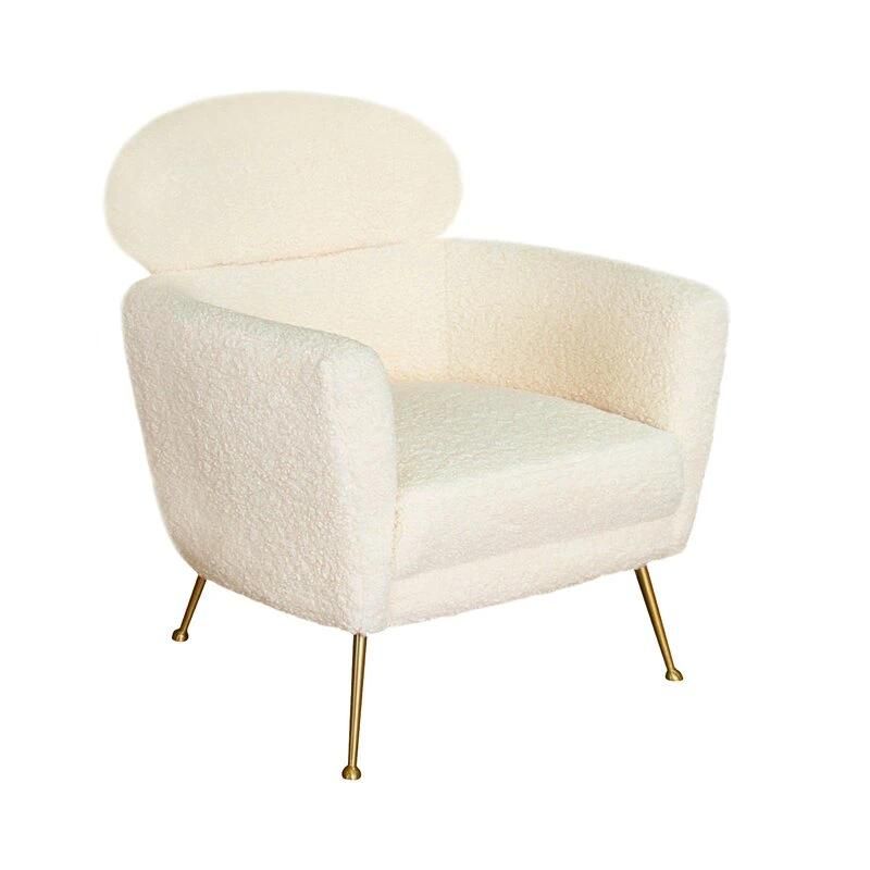 2021 Customized Light Luxury Leisure Chair Interior Hotel Single Fabric Art Sofa Chair Metal Reception Negotiation Office Chair