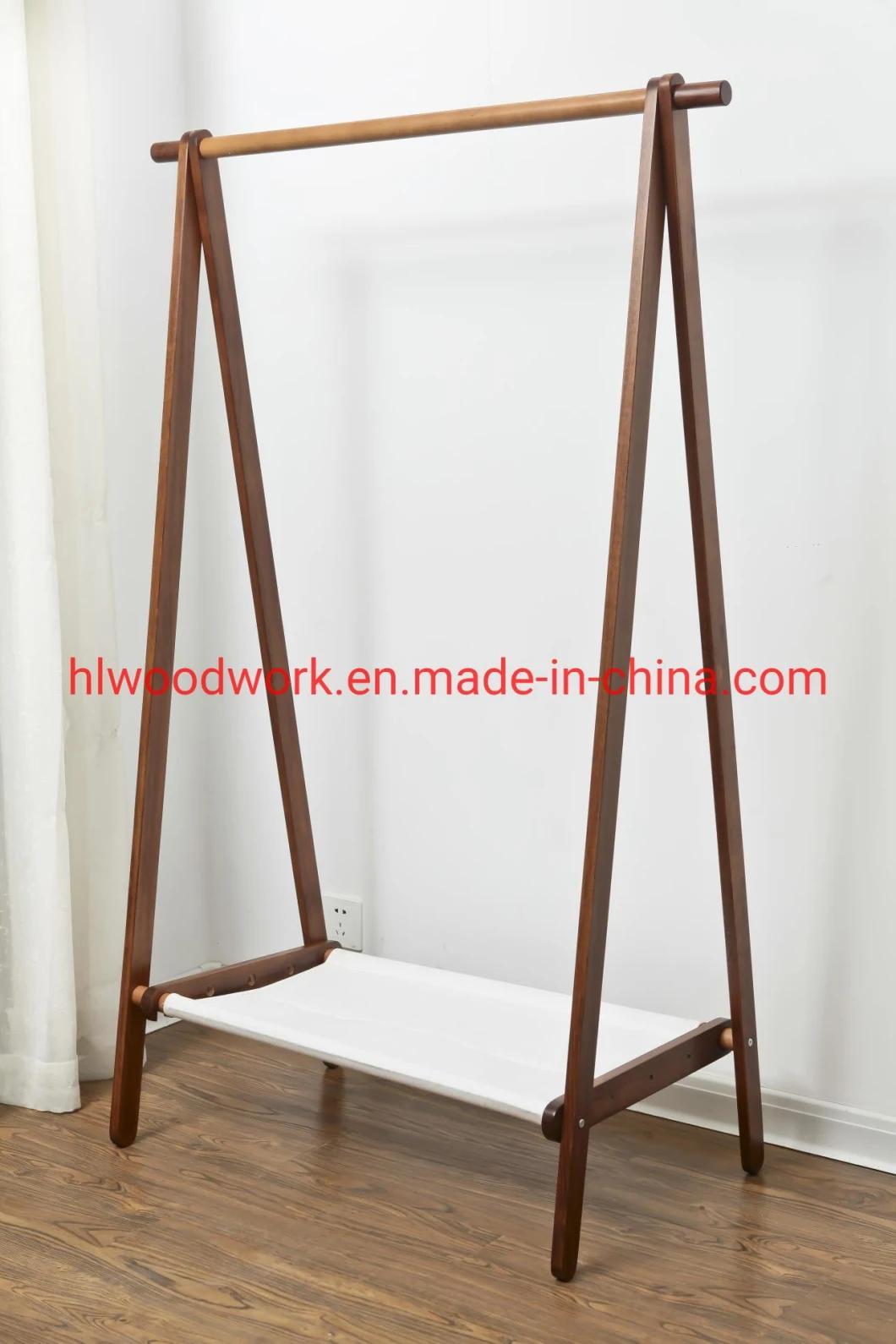 Beech Wood Stand Coat Rack Stand Hanger Foyer Furniture Brown Color Fabric Style Living Room Coat Rack Bedroom Furniture