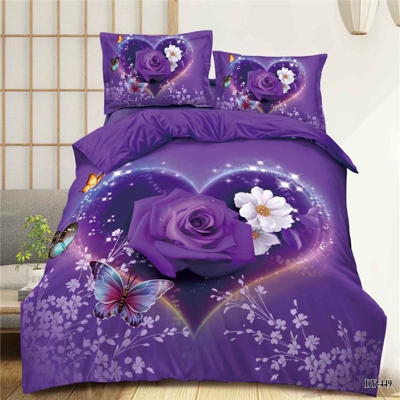 Home Textile Custom Cheap 100% Polyester Microfiber Printed Fabric Bed Comforter Set, Bed Sheet Set