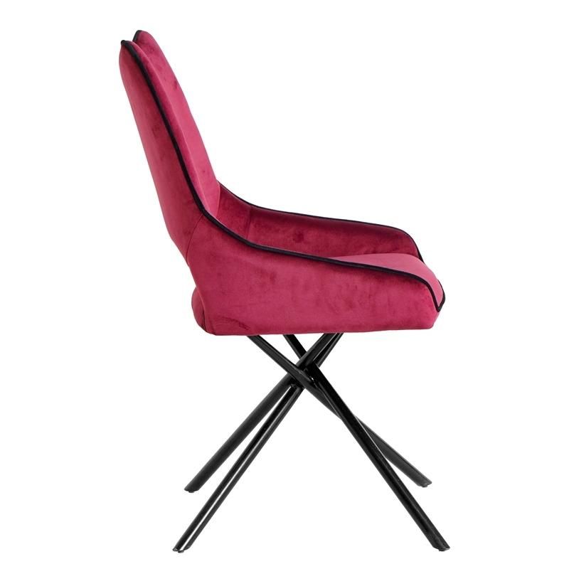 Nordic Design Hotel Dining Room Metal Frame Leisure Modern Velvet Fabric Dining Chair