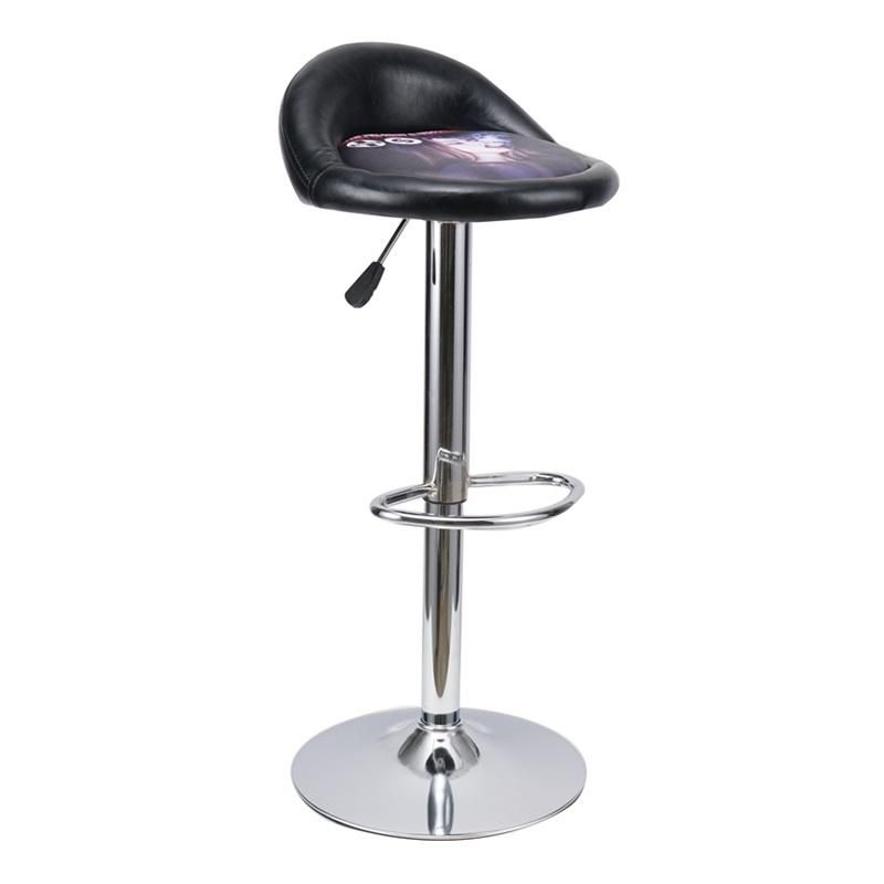 Modern PU Synthetic Leather Height Adjustable Swivel High Night Club Casino Barstool Bistro Counter Chair Bar Stool