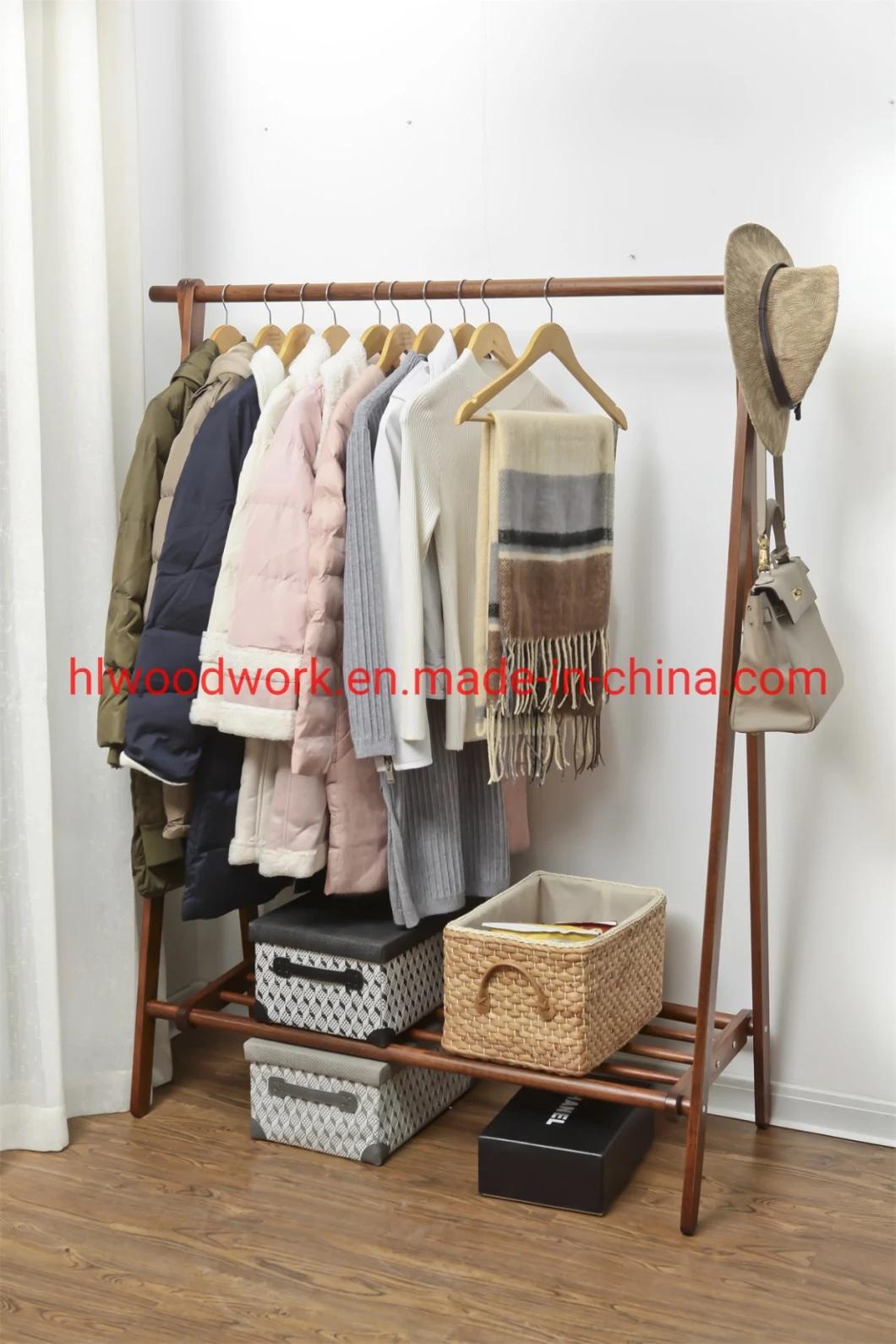 Beech Wood Stand Coat Rack Stand Hanger Foyer Furniture Brown Color Fabric Style Living Room Coat Rack Bedroom Furniture