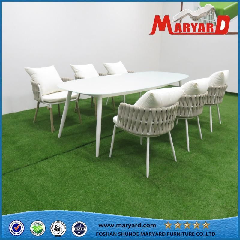 Modern Hot Sale All Aluminum Dining Table and Chairs Outdoor Hotel Pool Resort Garden Furniture