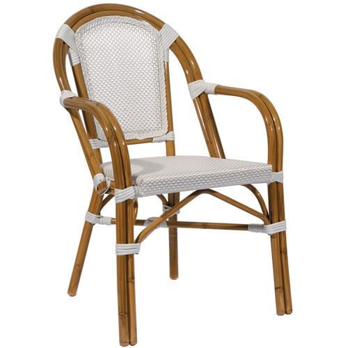 Old Fashion White Fabric Dining Chair