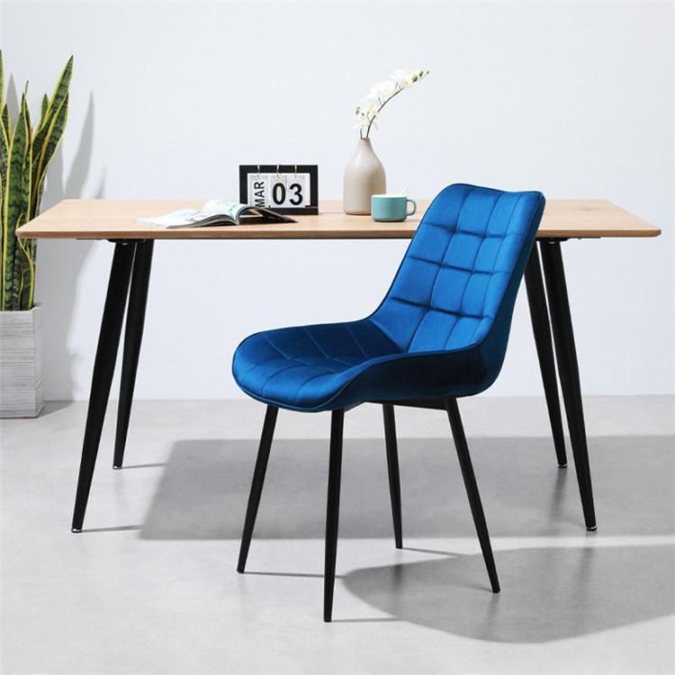 Dining Room Furniture Modern Chairs Dining Cheap Wholesale Fabric Restaurant Chair Price Modern Furniture Blue Velvet Dining Chair Gold