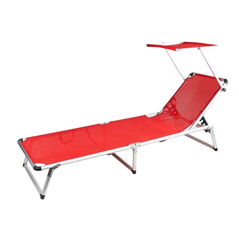 Aluminum Folding Beach Bed with Sun Shade