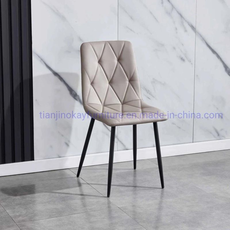 Kitchen Chairs Elvet Cover Soft Seat and Backrest Grey Upholstered Chairs