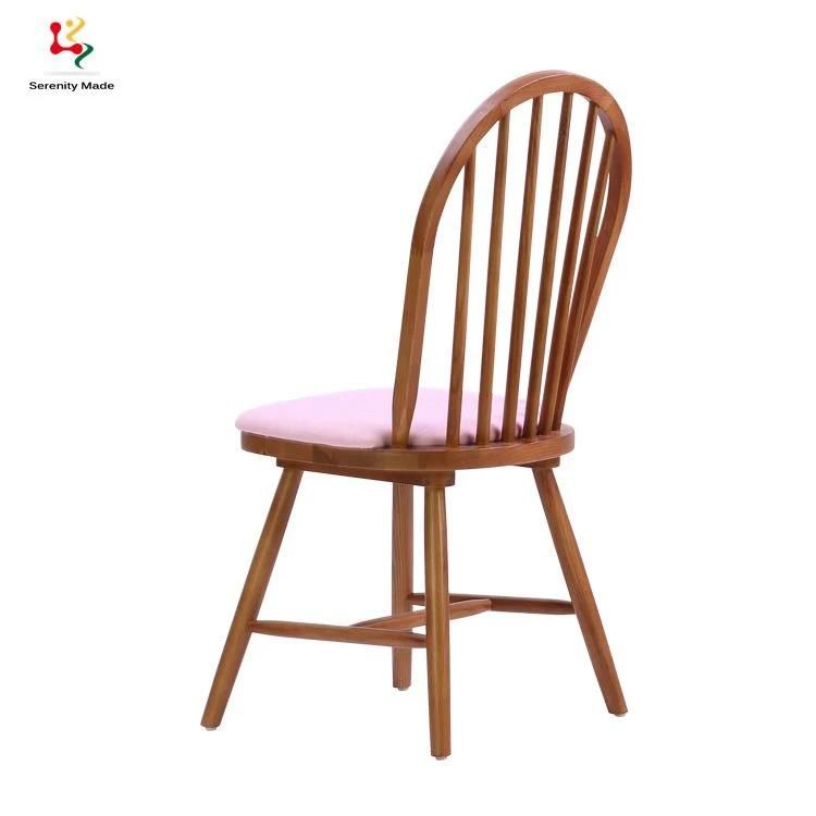 Commercial Coffee Shop Modern Furniture Fabric Cushion Seat Wooden Dining Chair