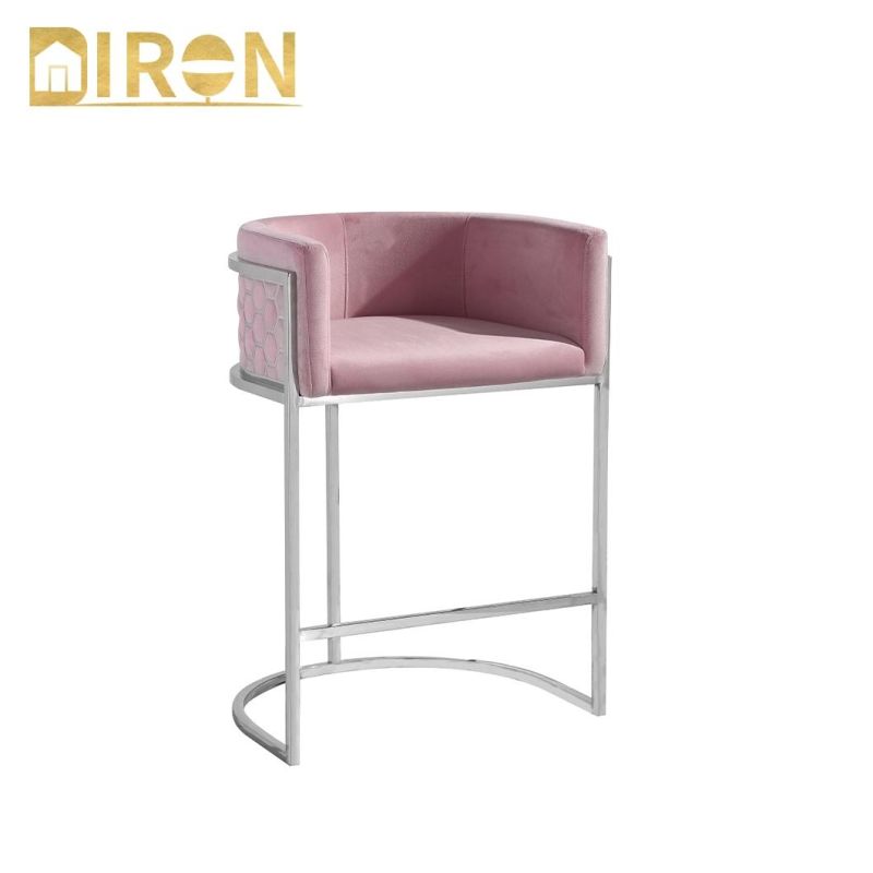 Modern Furniture Living Room Upholstered Metal Frame Upholstered Velvet Dining Bar Chairs