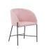 Wholesale Modern Black Legs Vertical Stripe Back Pink Fabric Dining Chairs