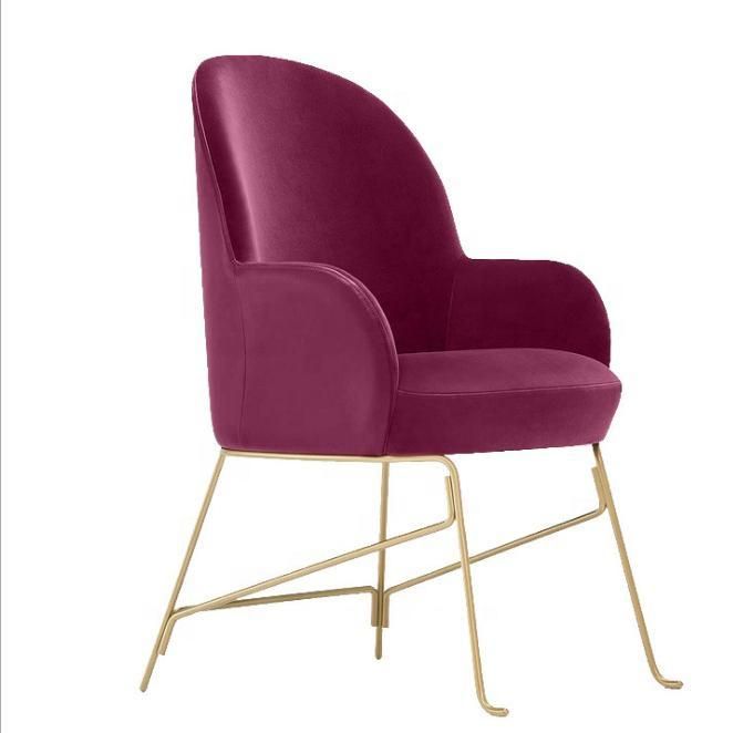 Nordic Luxury Restaurant Home Kitchen Sillas Upholstery Soft Fabric High Back Modern Velvet Dining Chair for Dining Room