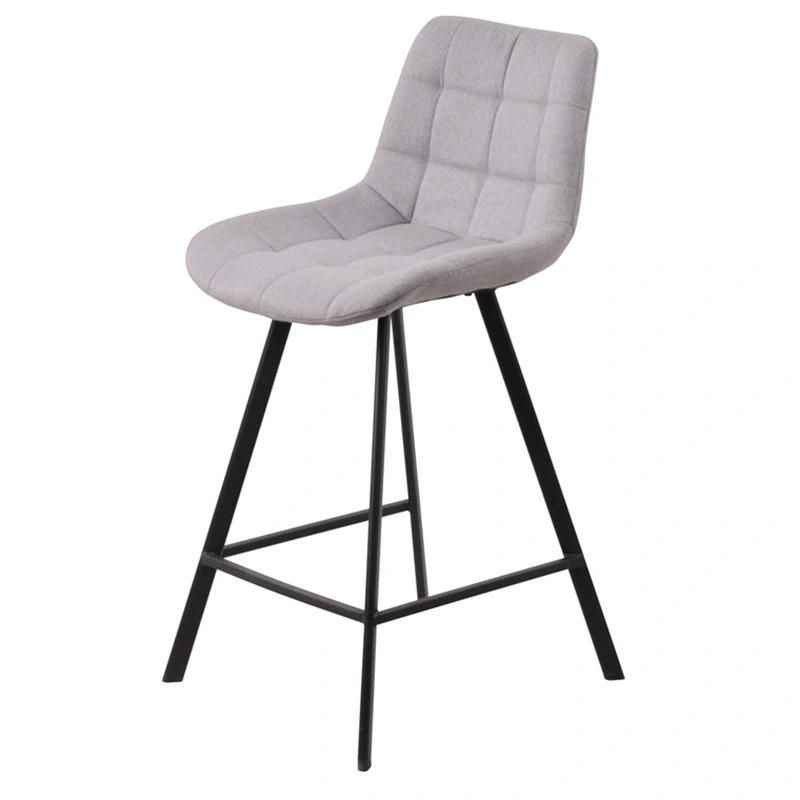 Lightweight Gray Fabric Bearing Tall Club Gaming Room Breakfast Lounge Chair Height-Slip Seat Bar Stool High Chair for Bar Table