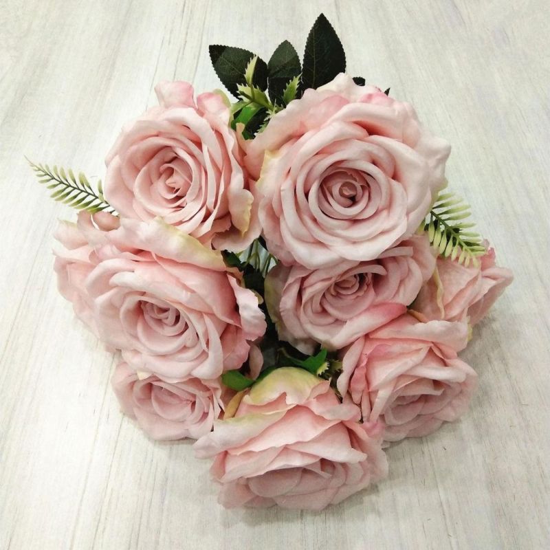 Artificial Fabric Rose Flower Bouquets Arrangement Wholesale Wedding Flowers