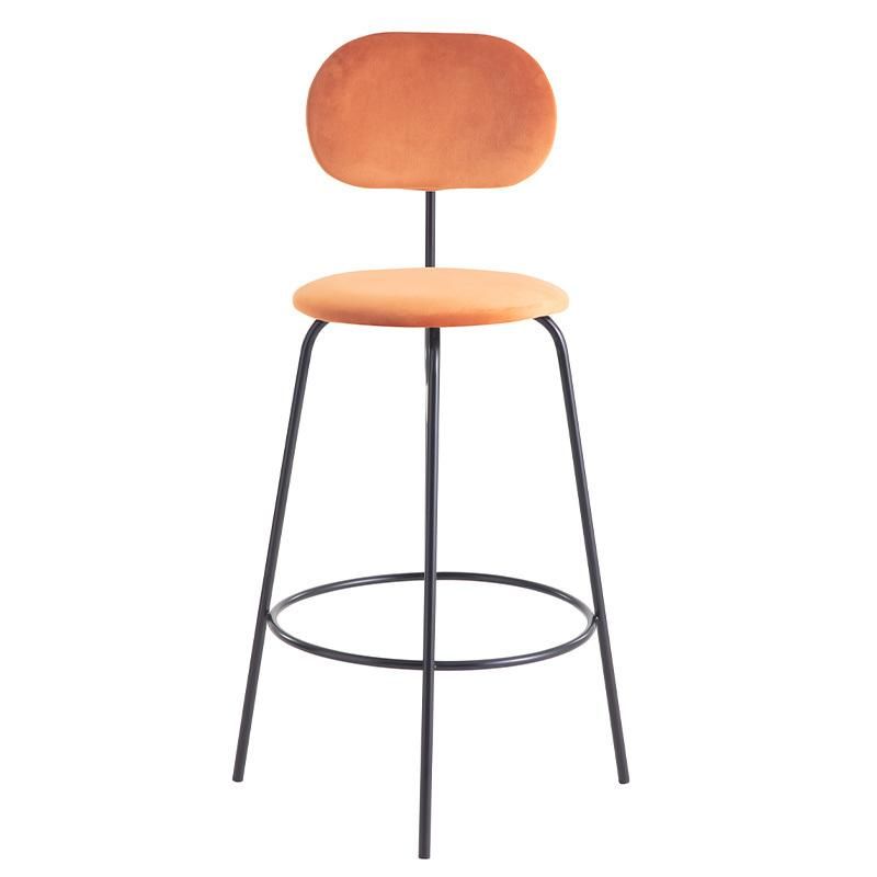 Hot Sale Metal Barstool Comfortable Fabric Barstool Wholesale Morden Metal Legs Bar Stool Dining Chair