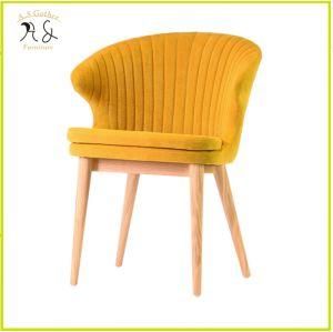 French Luxury Yellow Fabric Upholstery Single Sofa Chair