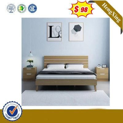 Modern White Bedroom Furniture Rubber Wood High Back Double Bed